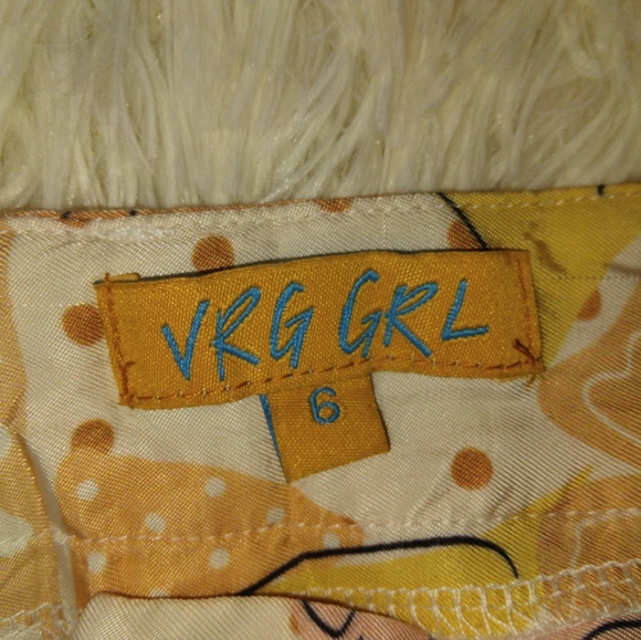 VRG GRL Valerie Wide Leg Floral Pants Peach Pink Daisy Print Size 6 - Picture 9 of 13